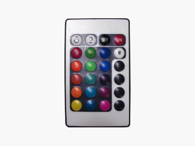 付属のリモコンにて、簡単な操作となっております。フレームエッジ部分は、16色の発光色、もしくは発光無しをお選びいただけます。光の強弱なども簡単操作に操作可能です。